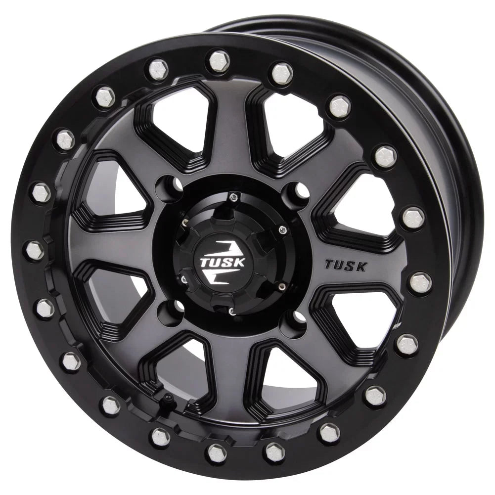 4/137 Tusk Uinta Beadlock Wheel 14x7 5.0 + 2.0 Gunmetal/Black For Can-Am Defender HD10 Pro DPS 2020-2022