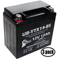 3-Pack UpStart Battery Replacement for 2011 BMW F800ST, GS 800 CC Factory Activated, Maintenance Free, Motorcycle Battery - 12V, 12AH, UB-YTX14-BS