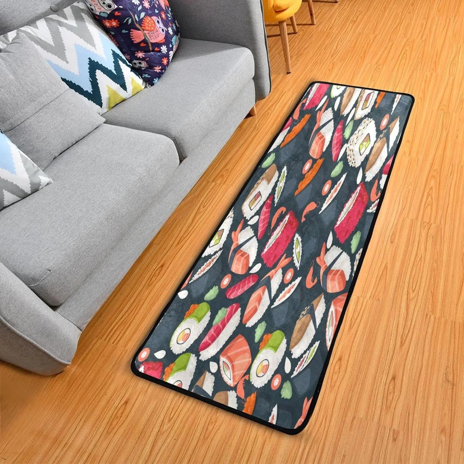 Coolnut Japanese Sushi Runner Rug - 24"x72" Ultra Soft Non-Slip Floor Mat Washable Area Rugs for Kitchen Bathroom Entry Home Decor Gifts