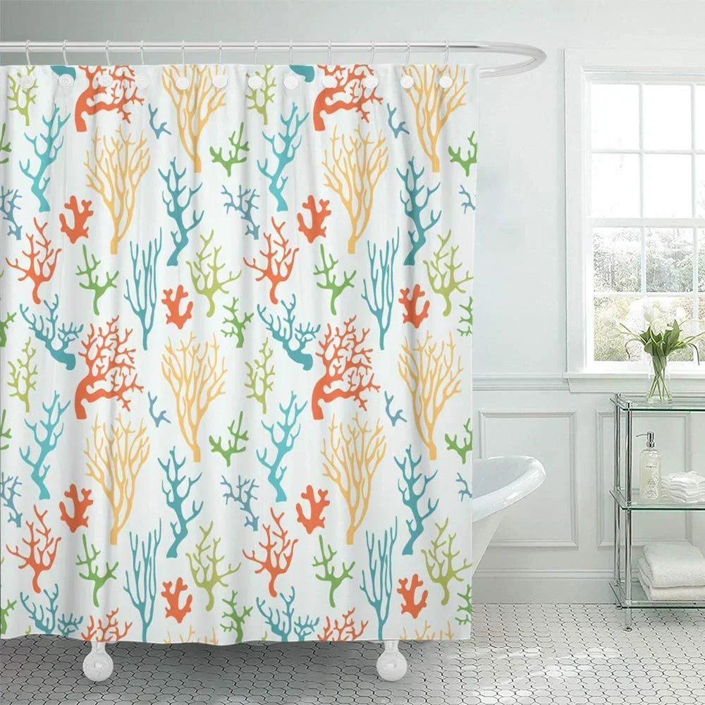 KSADK Reef Colorful Coral Ocean Sea Tropical Abstract Graphic Life Marine Shower Curtain Bath Curtain 66x72 inch
