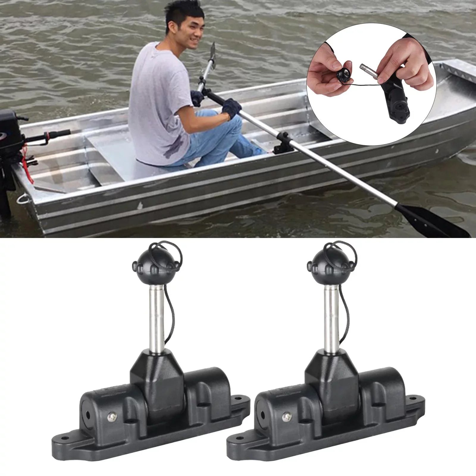 2 Pack Universal Oar Holders Rack Paddle Lock Support Holder Inflatable Craft Dinghy Raft Kayak Canoe Accessories for All