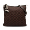 Pre-Owned Authenticated Gucci GG Jolicoeur Crossbody Nylon Fabric Brown Crossbody Bag Unisex (Good)