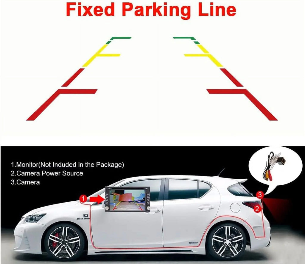 Vlicevrn HD Fisheye Vehicle Car Rear View Camera Fixed Parking Line Night Vision Backup Parking Camera for Nissan Versa