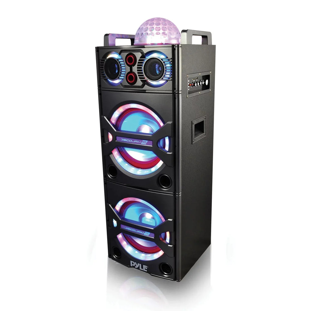 Pyle PSUFM1043BT Portable Bluetooth Speaker System with Flashing Party Lights