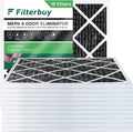Filterbuy 25x25x1 MERV 8 Odor Eliminator Pleated HVAC AC Furnace Air Filters with Activated Carbon (12-Pack)