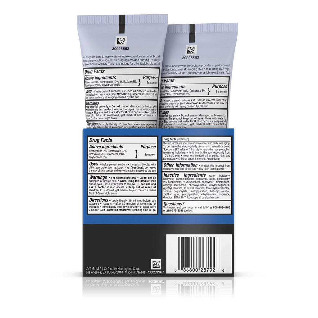 Get Ultimate Sun Protection with Neutrogena Ultra Sheer Dry-Touch Sunscreen SPF 45 - Pack of 2, 3 Oz Each!