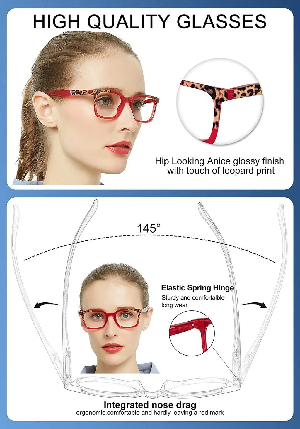 OCCI CHIARI Square Reading Glasses 3.50 Women Designer Readers 1.0 1.25 1.5 1.75 2.0 2.25 2.5 2.75 3.0 3.5 4.0 5.0 6.0