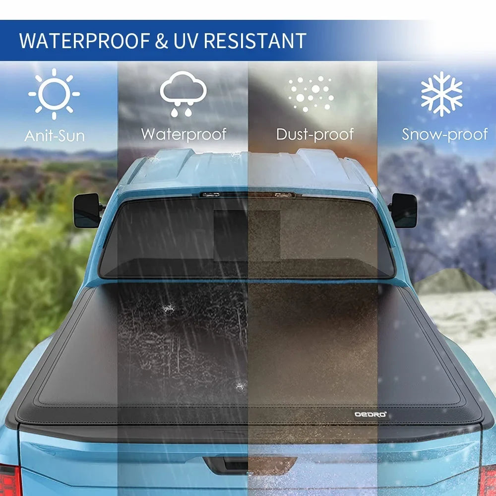 Ledkingdomus 5 ft Soft Tri-Fold Truck Bed Tonneau Coating for 2015-2023 Chevy Colorado/GMC Canyon