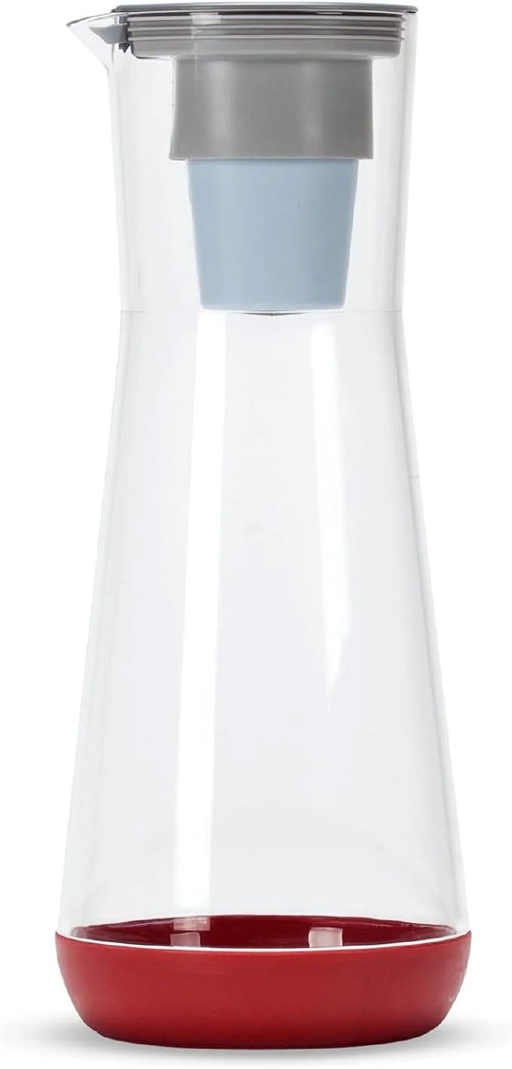 Hydros | 40oz Water Filter Slim Pitcher | Powered by Fast Flo Tech | 40 Second Quick Fill-Up | 5 Cup Capacity Slim Pitcher | BPA Free Plastic | Red