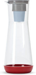 Hydros | 40oz Water Filter Slim Pitcher | Powered by Fast Flo Tech | 40 Second Quick Fill-Up | 5 Cup Capacity Slim Pitcher | BPA Free Plastic | Red
