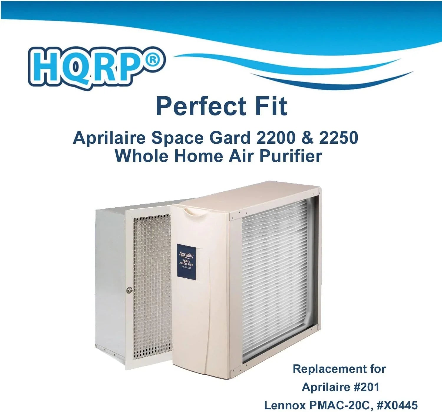 HQRP 2-Pack Whole House Air Purifier Filter Suitable with Aprilaire Space Gard 2200 2250 Part #201, Replacement for Lennox PMAC-20C Part #X0445