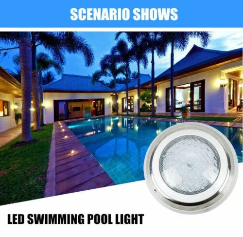12V 54W RGB Underwater Swimming Pool Light 7 Color-Change LED Lights w/Remote IP68 Waterproof, Stainless Steel