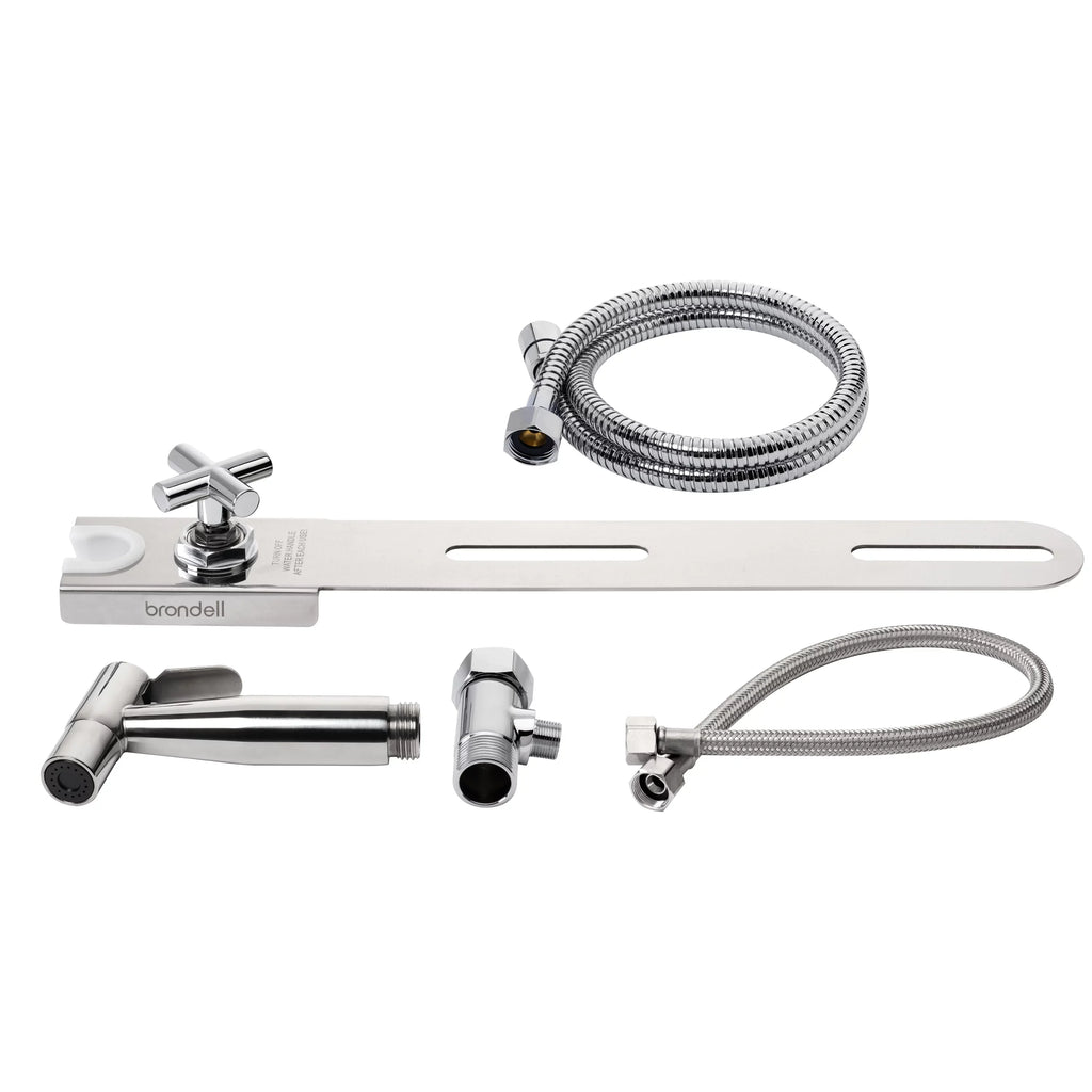 Brondell CleanSpa Luxury Hand-Held Bidet Sprayer and Holster with Integrated Shut off, Stainless Steel