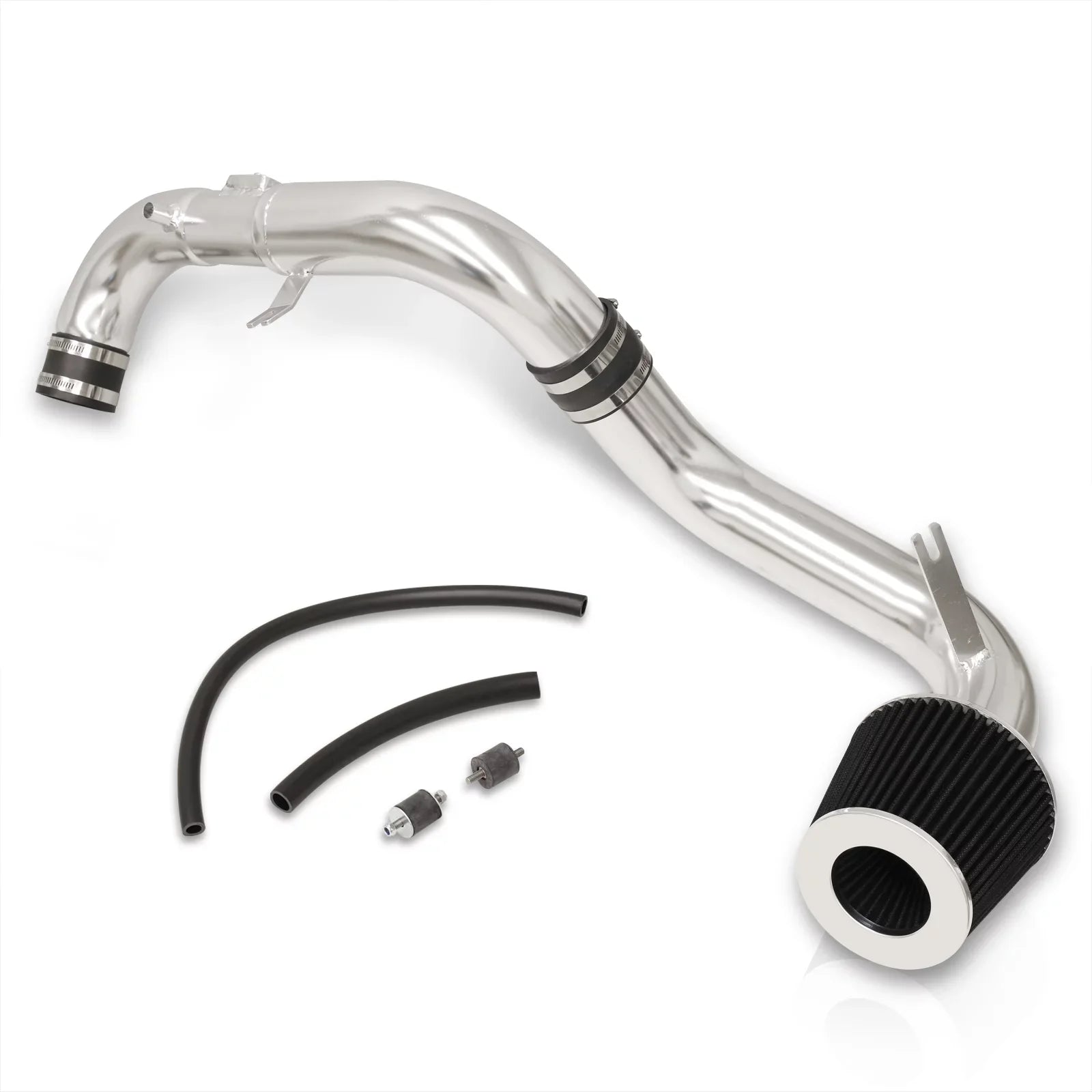 AJP Distributors JDM Cold Air Intake CAI Induction System Polished Aluminum Piping Pipe + Filter Suitable For Honda Civic DX LX EX 1.8L L4 2006 2007 2008 2009 2010 2011 06 07 08 09 10 11
