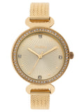 Elgin Adult Woman's Gold-Tone Analog Watch with Sunray Dial - EG1610011