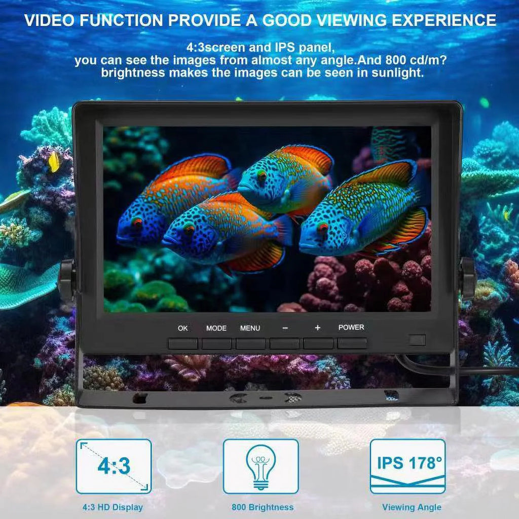 7 inch Ice Fishing Camera Underwater with Bracket Ice Fishing Fish Finder for Lake Vessel Kayak Ice Fishing