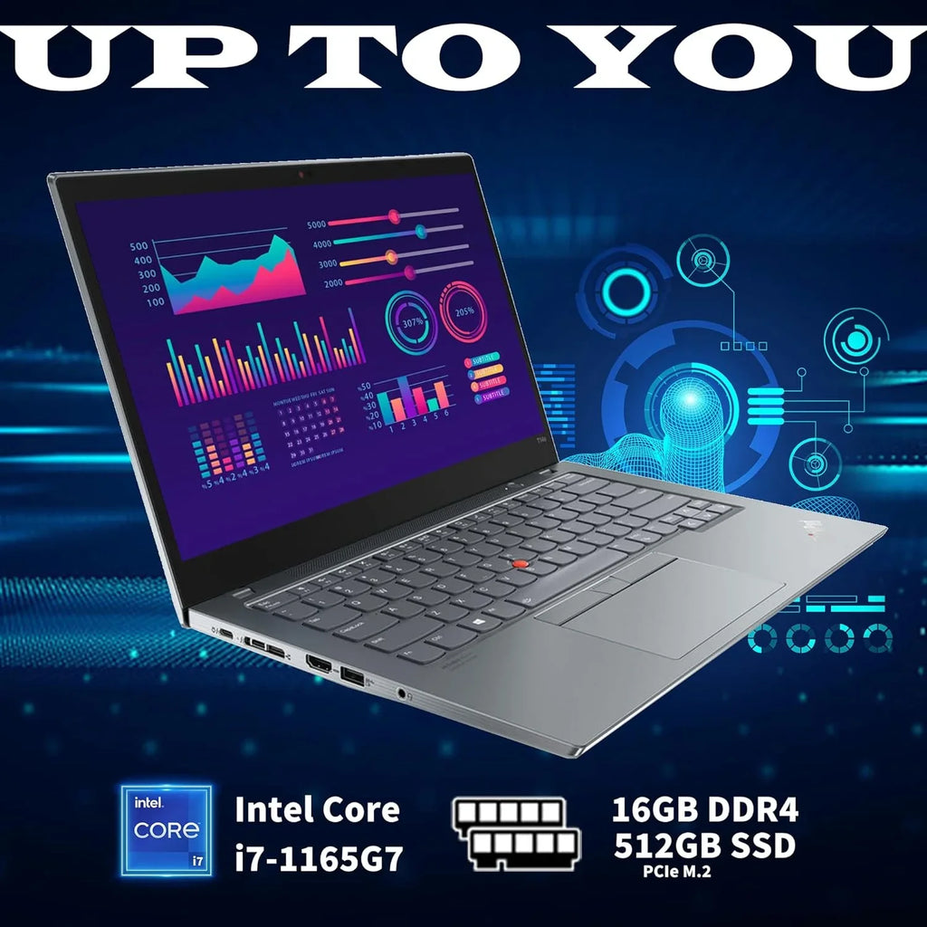 Lenovo ThinkPad T14s Gen 2 Touchscreen Laptop, 14" FHD Laptop, 11th Gen i7-1165G7, 16GB RAM, 512GB PCIe SSD, Backlit Keyboard, WiFi 6, HDMI, Win 10 Pro, with Hotface 32GB USB Card