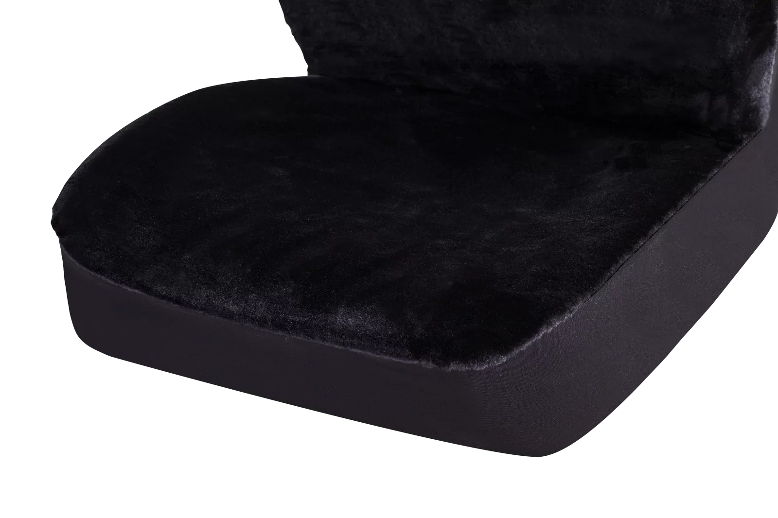 Auto Drive 2 Piece Car Seat Wrap High Back Soft Faux Fur Polyester Black, Universal Fit, 2002SC101