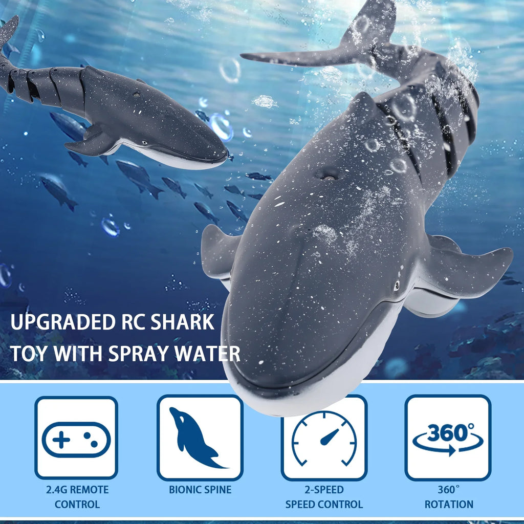 Ant Class Remote Control Whale Toys, RC Shark Spray Water Ship Toy for Boys Girls, Swimming Pool Toys, RC Craft for Kids, Diving Toys for Pool