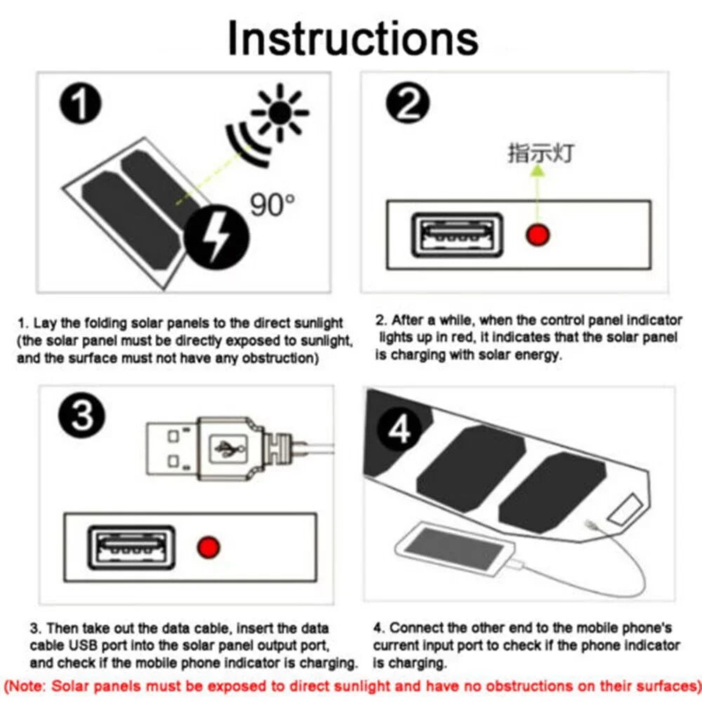 JLLOM Portable Solar Power Bank Mobile Phone Charger Panel Waterproof Outdoor Camping