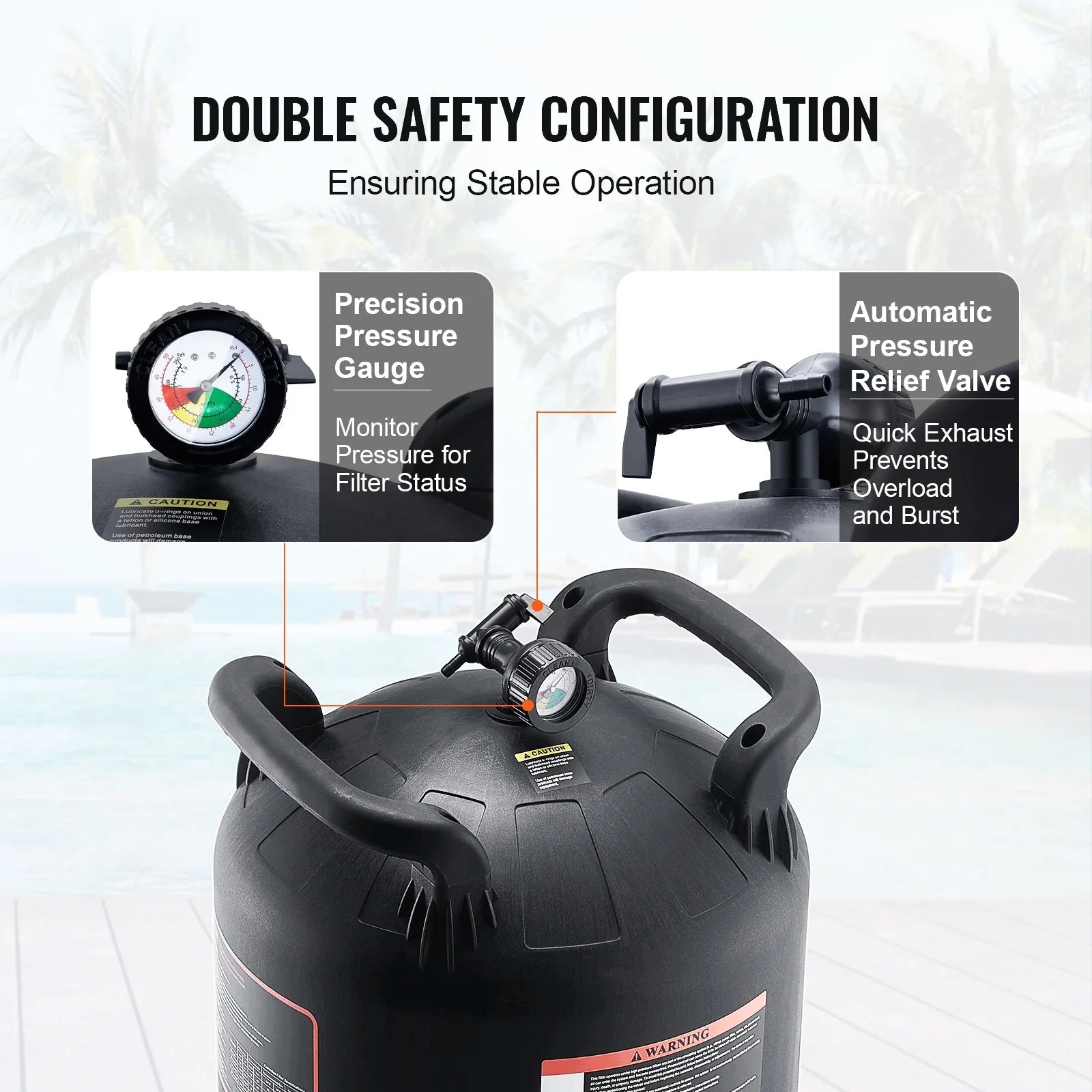 SKYSHALO 425Sq.Ft Pool Cartridge Filter In/Above Ground Swimming Pool Filtration