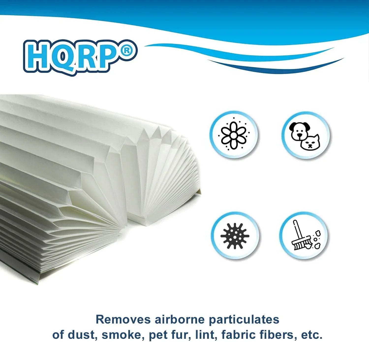 HQRP 2-Pack Whole House Air Purifier Filter Suitable with Aprilaire Space Gard 2200 2250 Part #201, Replacement for Lennox PMAC-20C Part #X0445