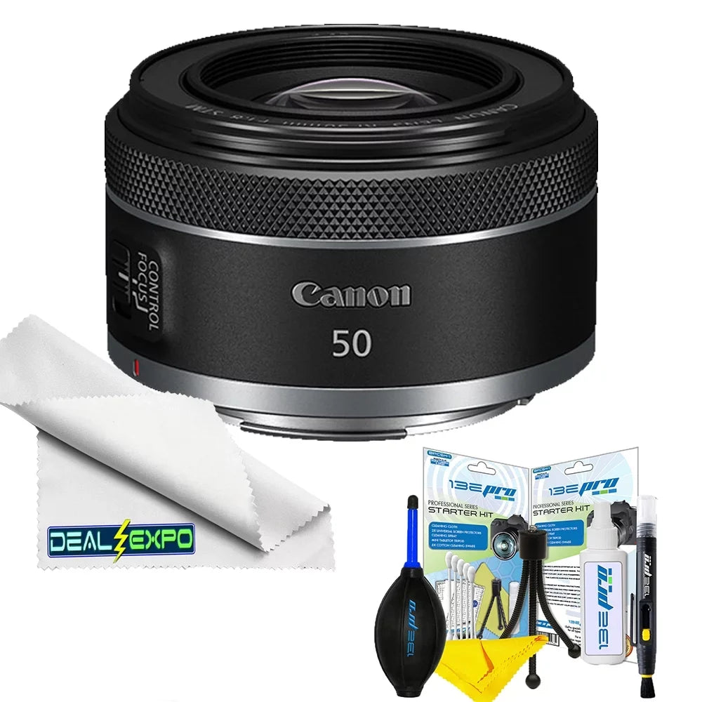 Canon RF 50mm f/1.8 STM Lens for Canon Full Frame Mirrorless RF Mount Cameras [EOS R, EOS RP, EOS R5, EOS R6] + Deal-expo Cleaning Kit