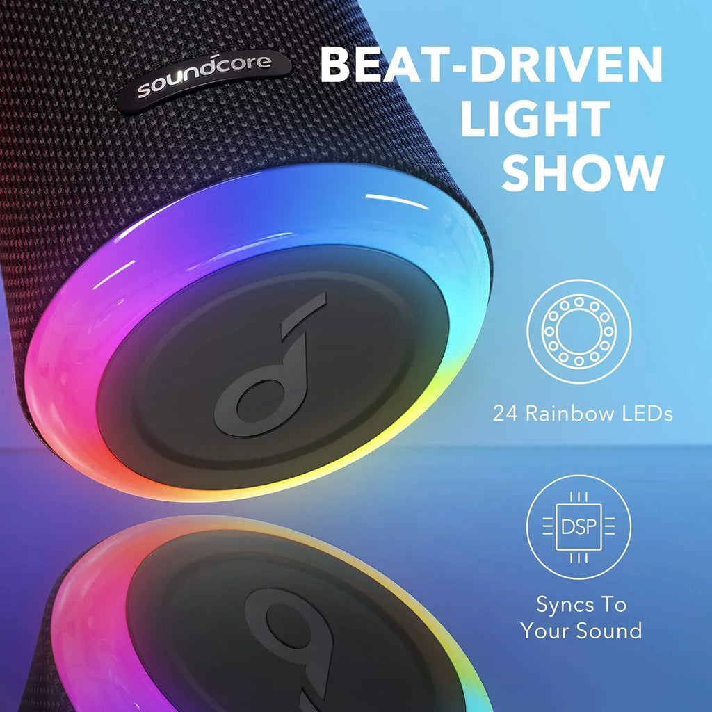 Restored Soundcore by Anker Flare 2 Wireless Portable Waterproof Bluetooth Speaker Black (Refurbished)