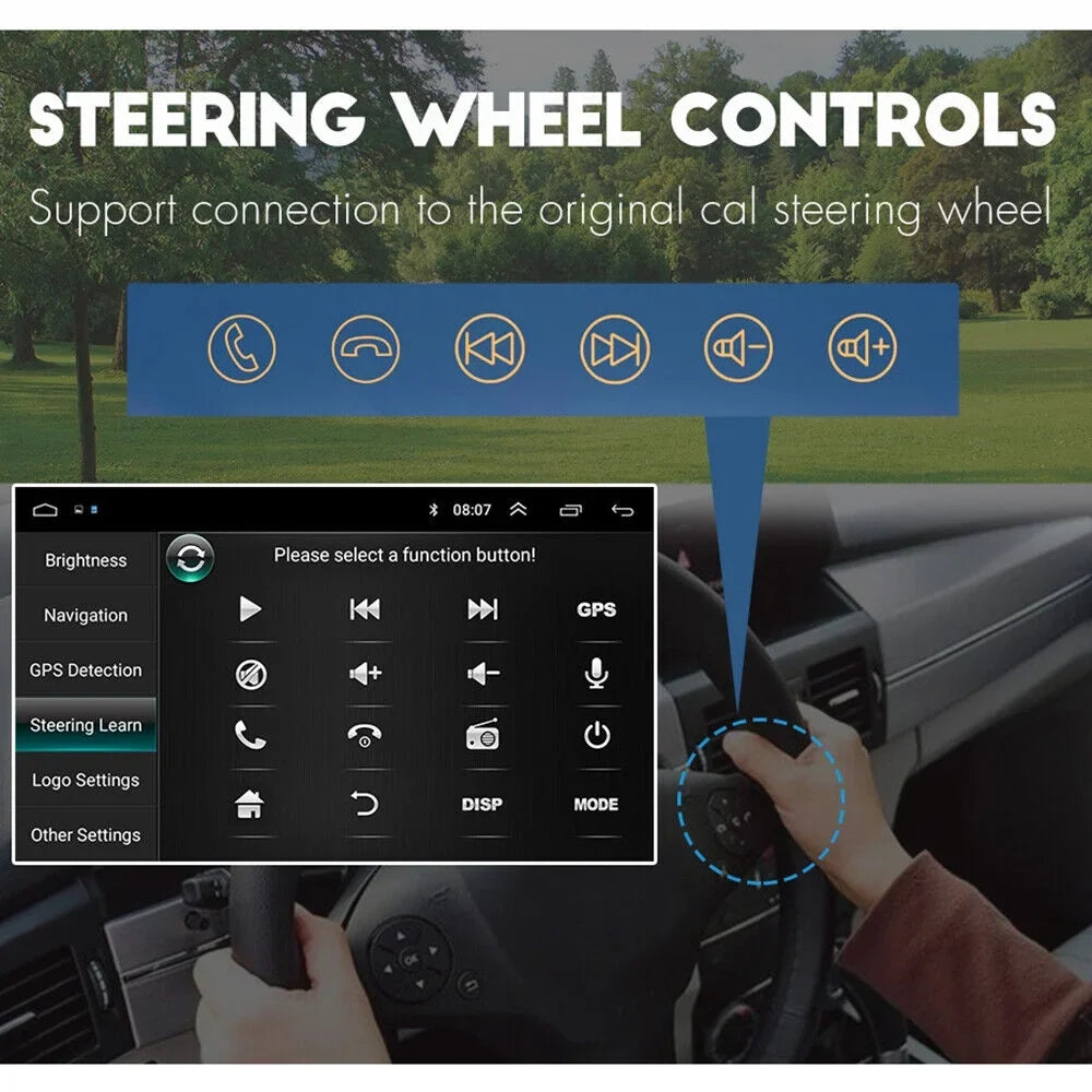 KingFurt Powerful Android 11 Car Radio GPS MP5 Player for Jeep Compass Patriot, Built-in Offline Map, FM Radio, Bluetooth & Reverse Camera