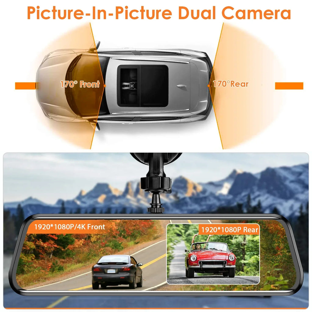 iMounTEK Car DVR 4K HD Dash Cam Dual Lens Recorder 170° Angle Camera with Night Vision, G-Sensor, Parking Monitor