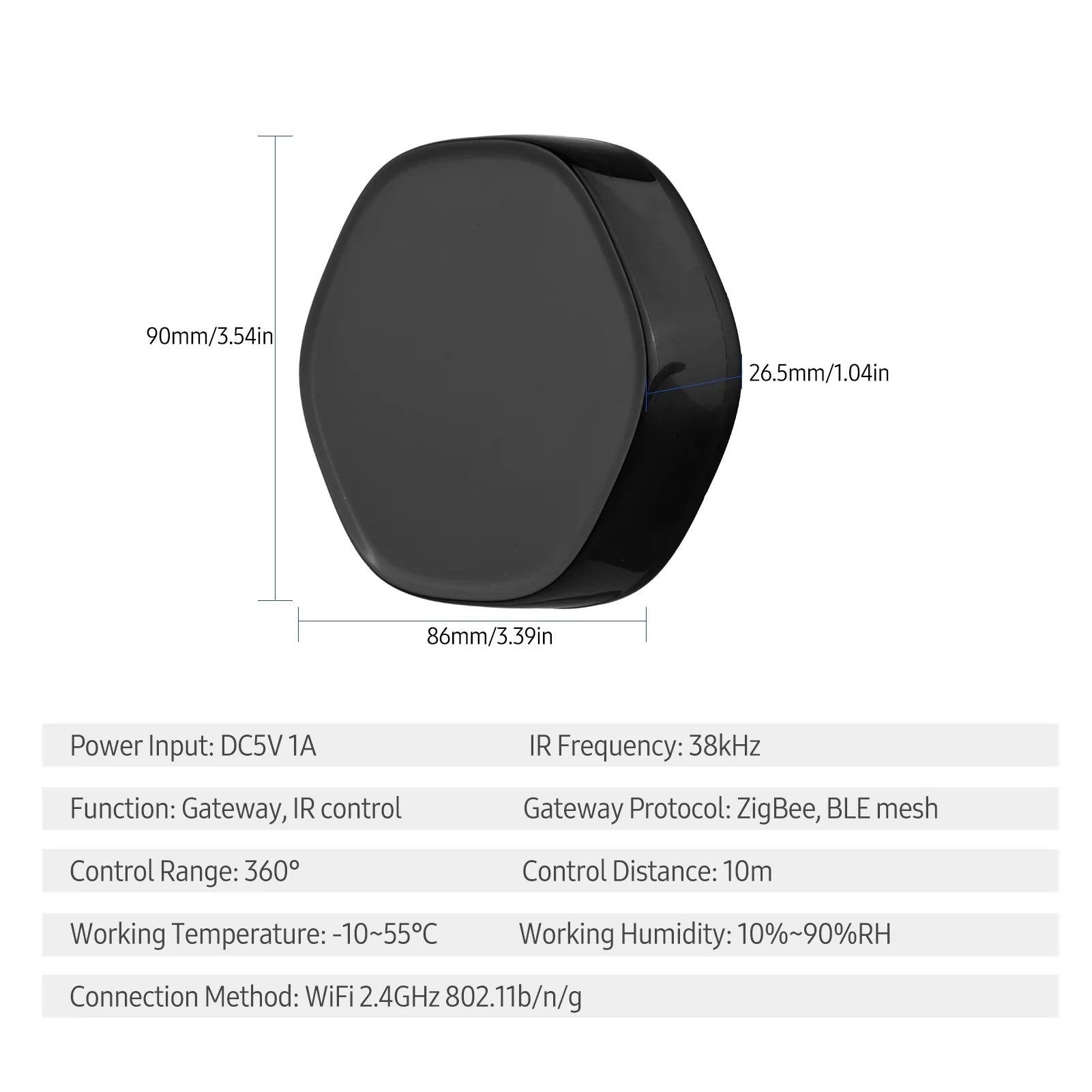 OWSOO Wireless Smart Multi-function Gateway +BLE Mesh Gate Way WiFi IR Remote Controller Android & iOS Applicable