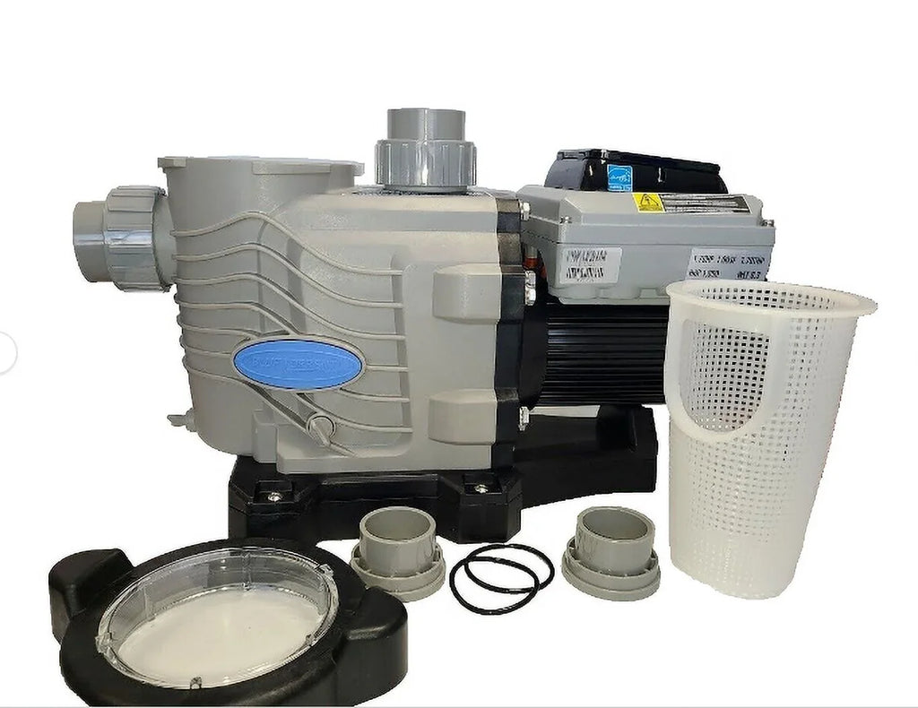 Blue Torrent 2hp Variable Speed Swimming Pool Pump with 2" Unions, Adjustable Stand for Retrofit 3yr Warranty