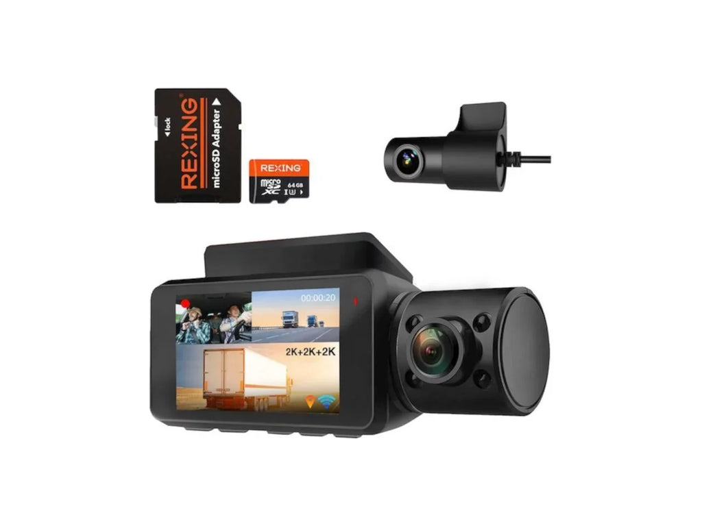 Rexing V33 3 Channel 1440p+1440p+1440p Resolution Dashcam with Front +Cabin +Rear camera, GPS BBY-V33