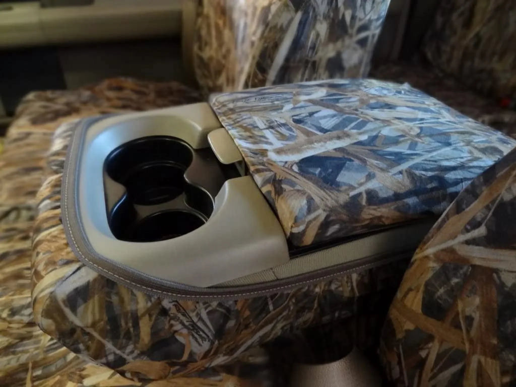 F369 2004-2008 Ford F150 XLT Super Cab Front 40/20/40 Split Seat With Adjustable Headrests and Opening Center Console in Camo Endura