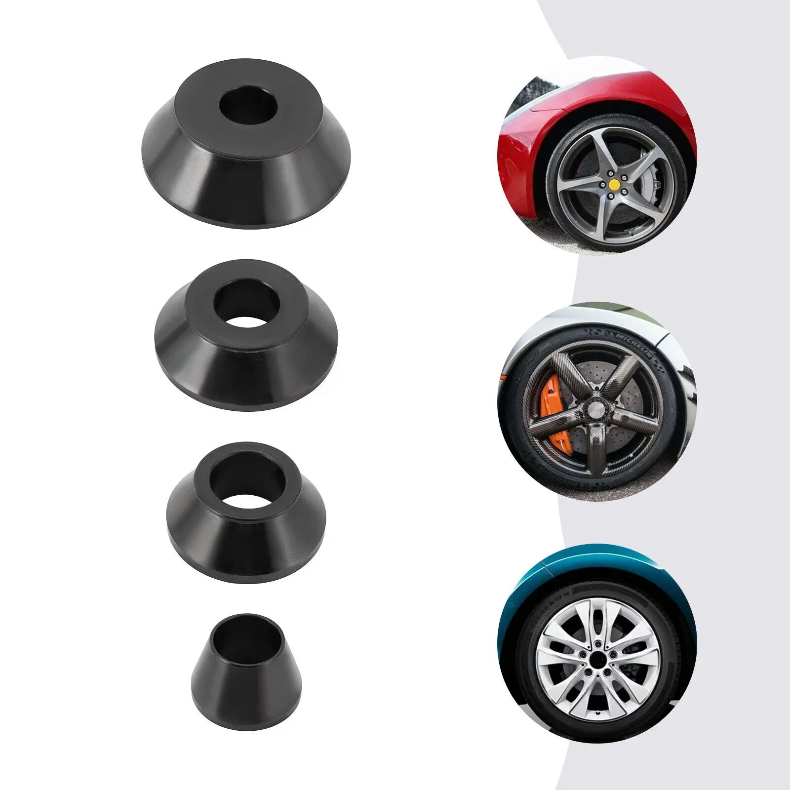 4 Sizes Tire Balancer Cones Kit 36mm Wheel Balancer Adapter Cones 45-gauge Steel