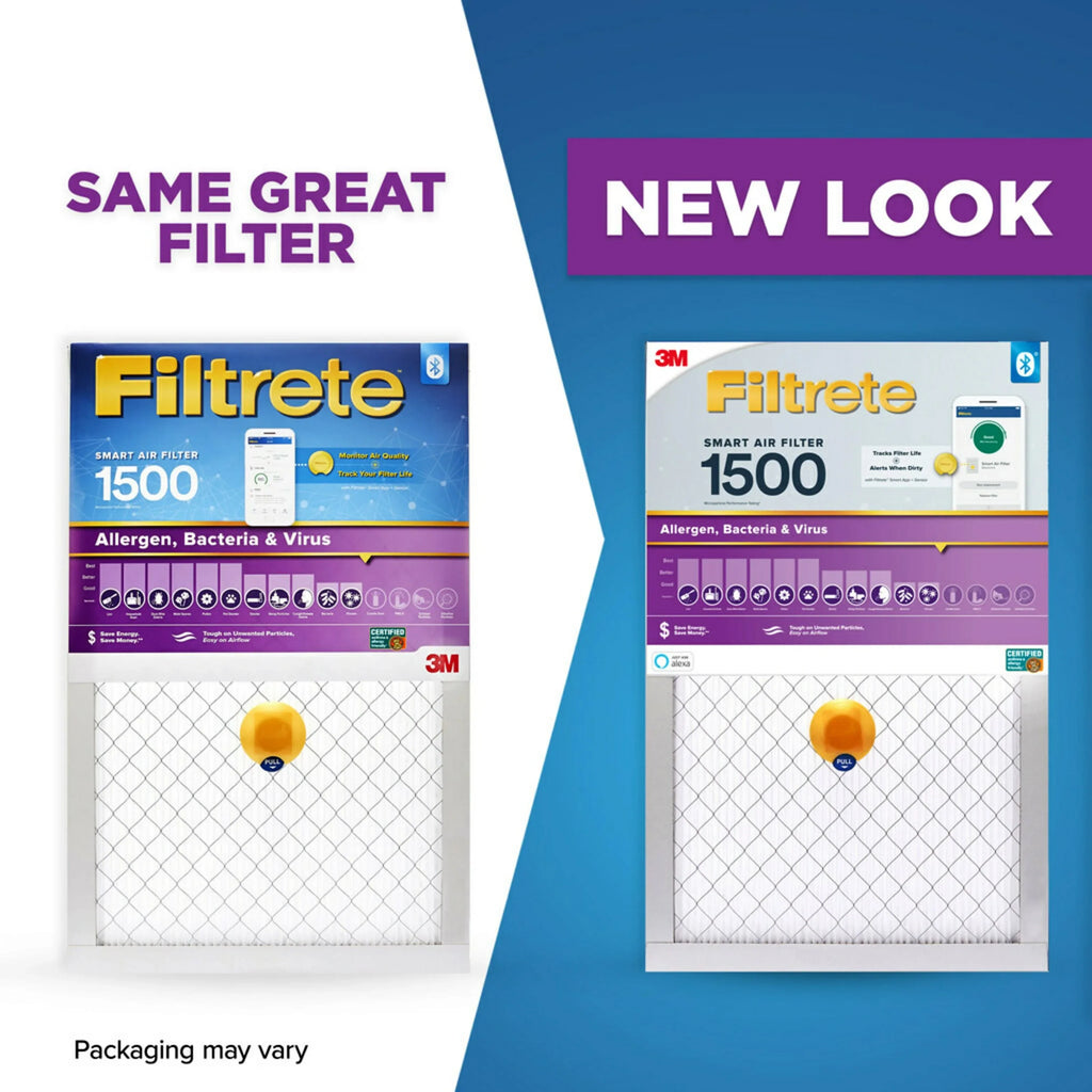 Filtrete 16x25x1 Smart Air Filter, MPR 1500 MERV 12, Allergen, Bacteria Virus, 1 Filter