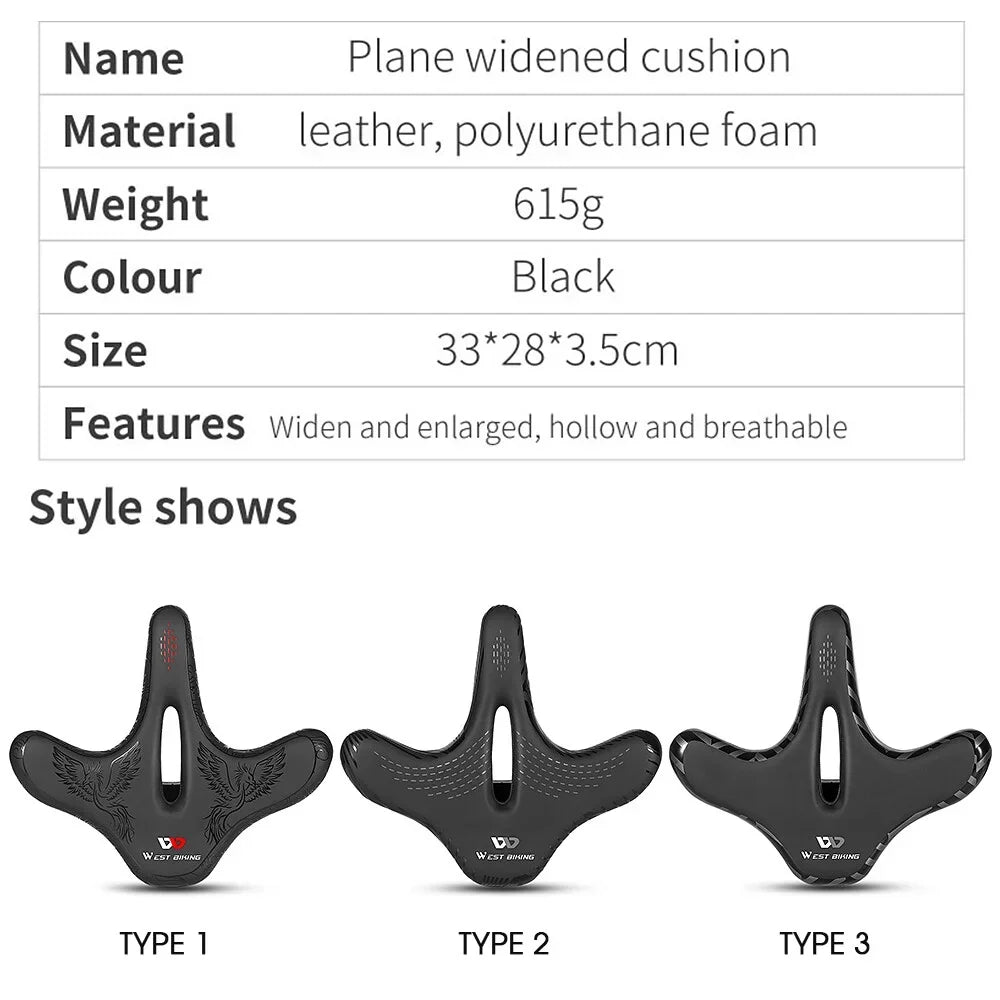 WEST BIKING Bike Saddle,Bike Saddle Cushion Wide Women Road MTB Saddle Waterproof Seat Saddle Men Women WEST Waterproof Pad Men
