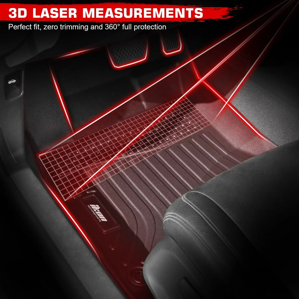 Ikon Motorsports 3D TPE Floor Mats Matching With 2008-2020 Dodge Grand Caravan 2008-2016 Chrysler Town & Country Black 3D Molded All Climate Car Carpets 1st 2nd Row Front Rear Protector Liner 4PCS
