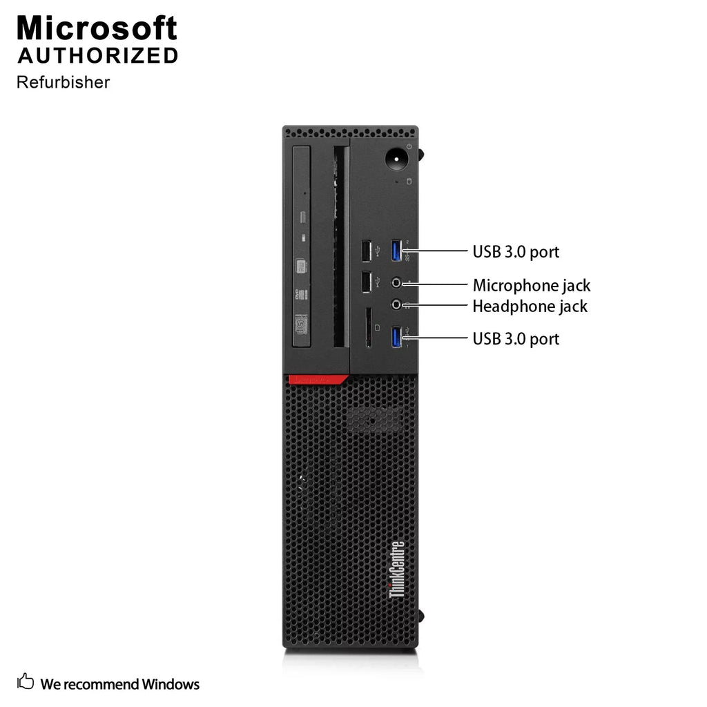 Lenovo ThinkCentre M800 SFF High Performance Desktop Computer, Quad i5-6400 up to 3.3GHz, 8G DDR4, 512G SSD, DVD, WiFi, BT, 4K Support, DP, VGA, Win10 Pro 64 En/Sp/Fr Used Grade A