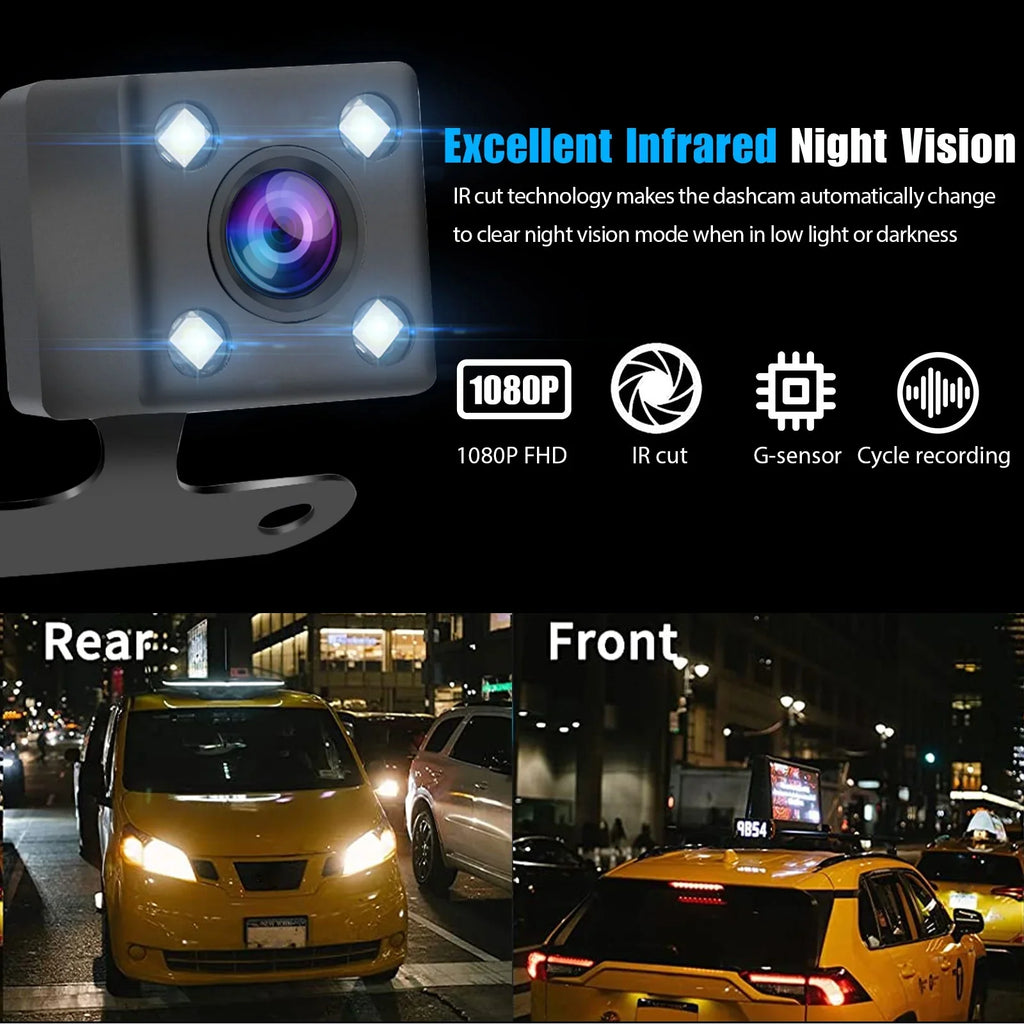 EEEkit Mirror Dash Cam Car Camera, 1080P 7inch Touch Screen Front and Rear View Mirror Camera for Cars, Dual Lens Dash Camera with Night Vision, Motion Detection, G-Sensor, 170° Wide-Angle