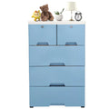 WUZSTAR 6 Drawer Plastic Storage Tower Closet Organizer with 4 rollers for Home, Office (Blue)