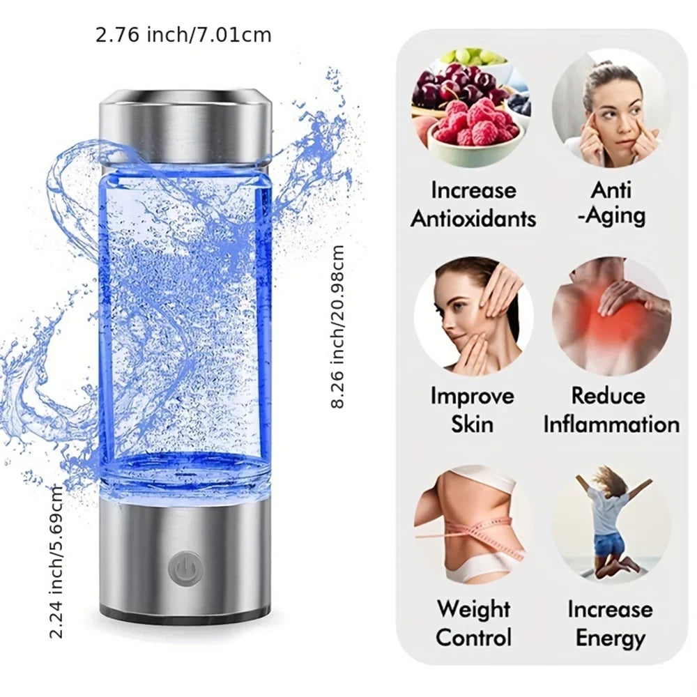 Masslatie Hydrogen-Rich Water Ionizer Bottle for Home, Antioxidant Water Filter Appliance