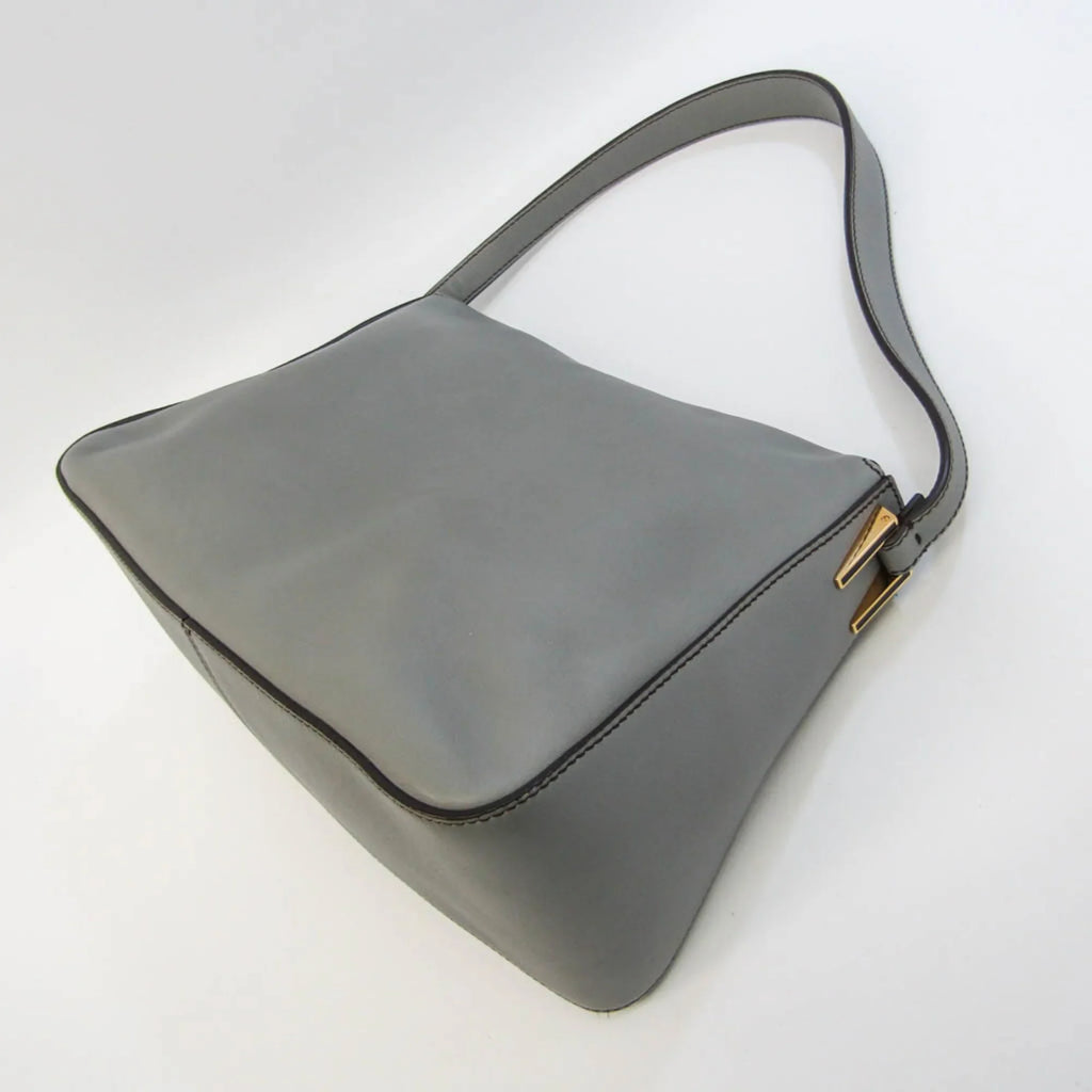 Pre-Owned Fendi Big Mamma Bucket 8BR638 Women's Leather Shoulder Bag Gray (Good)