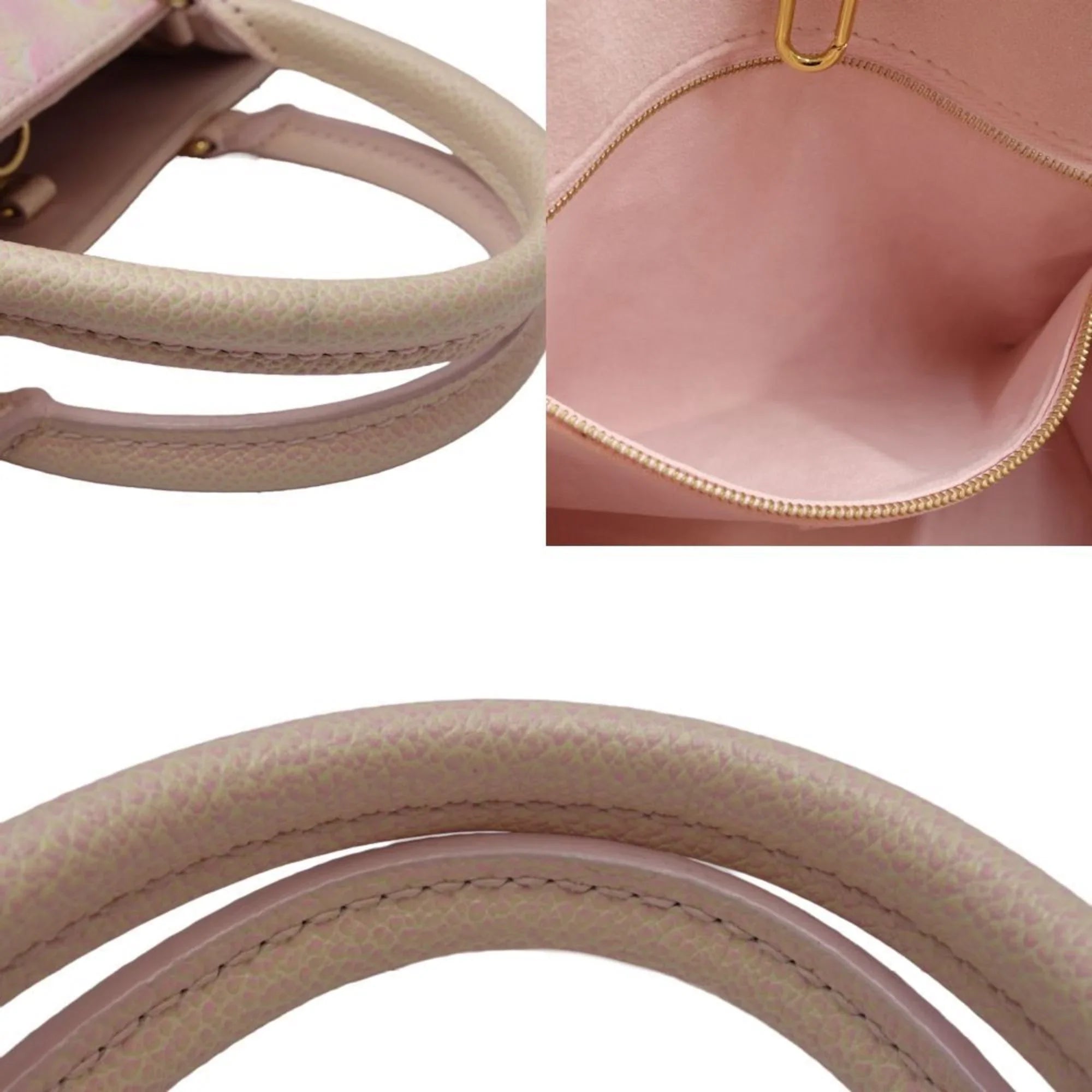 Pre-Owned LOUIS VUITTON On the Go PM M46168 Handbag Empreinte Light Pink 450088 (Good)