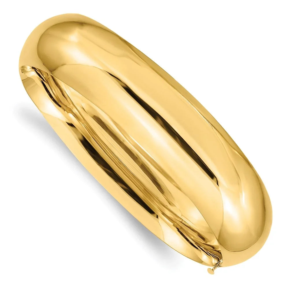 14k 11/16 Oversize High Polished Hinged Bangle Bracelet QHP11/16O