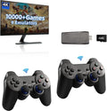 Retro Game Stick,Wireless Retro Game Console Built in 10000+ Games, 9 Emulators, Plug and Play Video Game Stick 4K HD Output with 2.4GHz Wireless Controllers (64G)