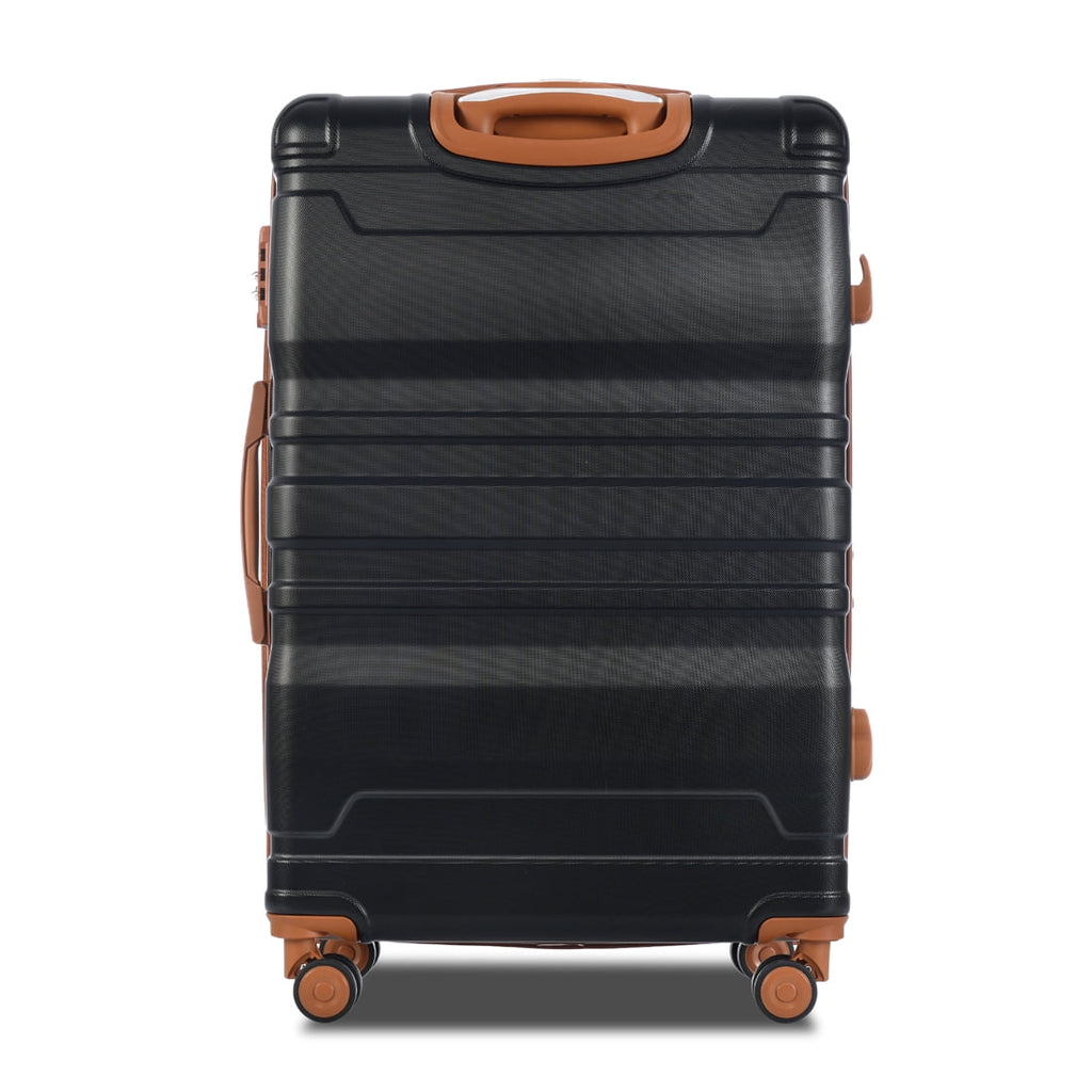 Yone jx je Luggage 3 Pcs Suitcase Set, ABS Hardside Suit case with Spinner Wheels Lightweight TSA Lock, 20/24/28 Inch,Black