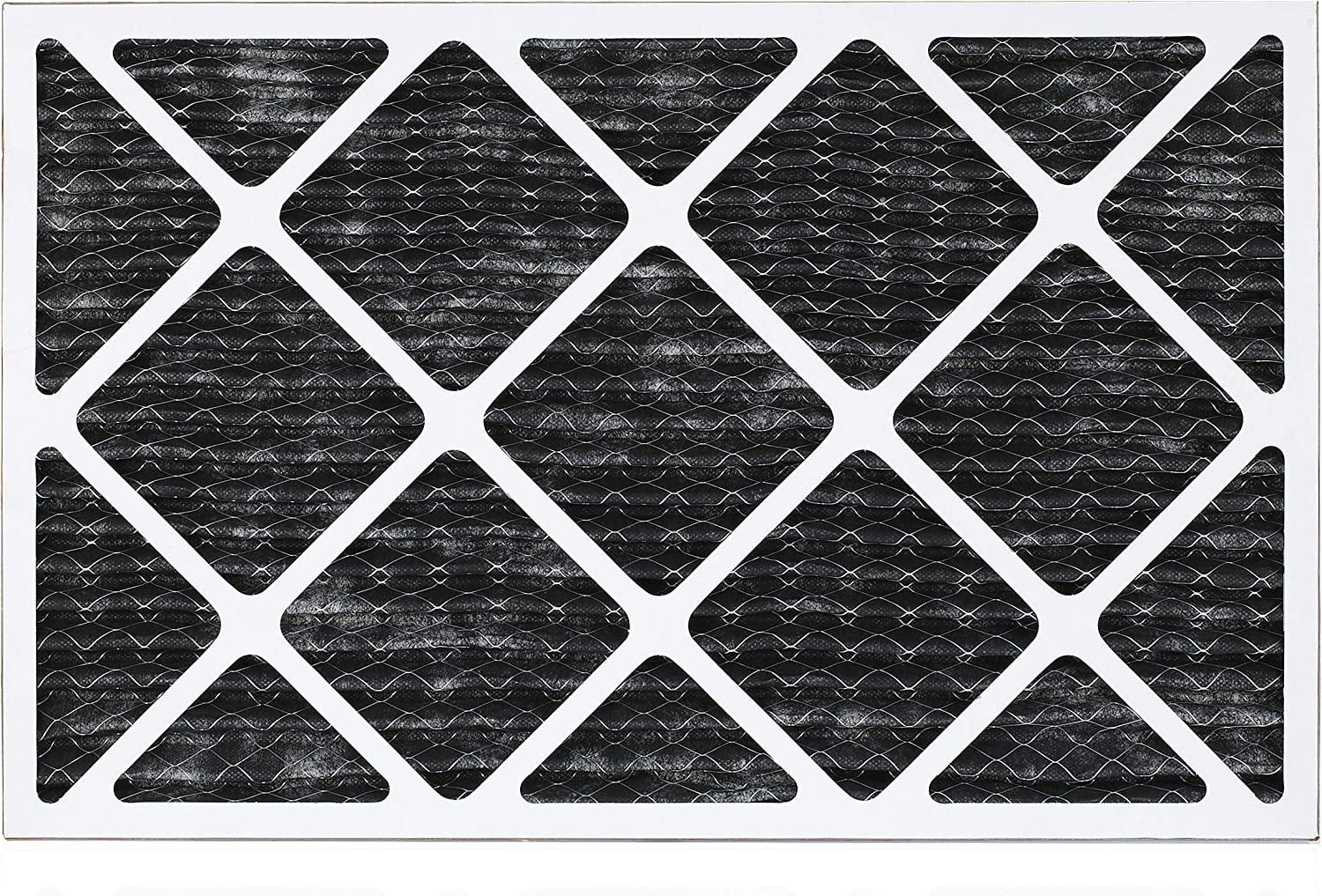 Filterbuy 18x30x1 MERV 8 Odor Eliminator Pleated HVAC AC Furnace Air Filters with Activated Carbon (3-Pack)