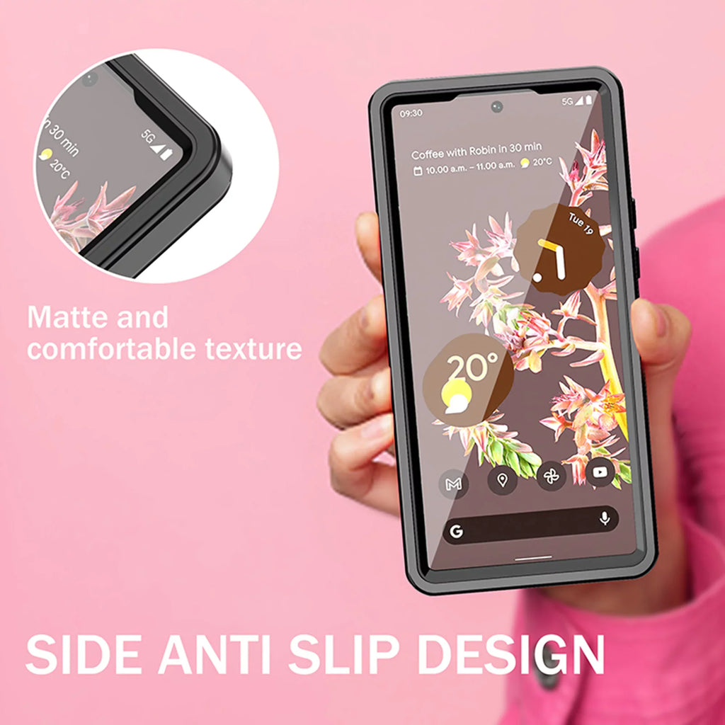 Waterproof Case for Google Pixel 6A, Built-in Screen Protector Full Body Protection Rugged Case Underwater Dustproof Drop Protection Shield for Google Pixel 6a