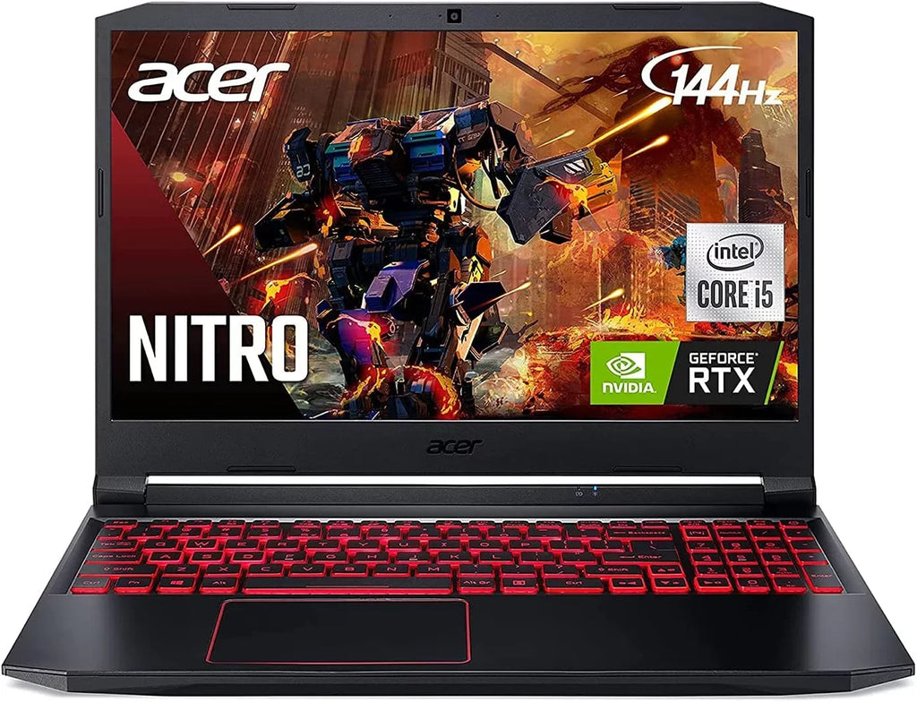 Acer Nitro 5 15.6-Inch 144hz IPS Gaming Laptop + High Caliber 6ft HDMI Cable + LCD Screen Cleaner + Wired Stereo Gaming Headset + Gaming Mouse